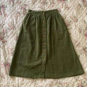 Vintage Green Wool Skirt